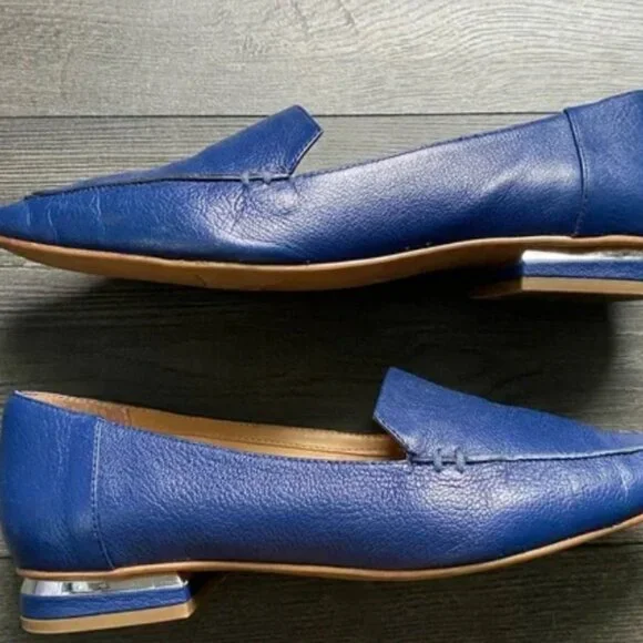 Franco Sarto Women's Starland Loafers Blue Leather Pointed Toe Size 8.5M. - Picture 2 of 3
